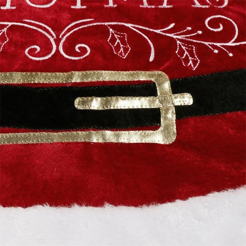 image-Red Velvet Cloth Christmas-tree Skirt