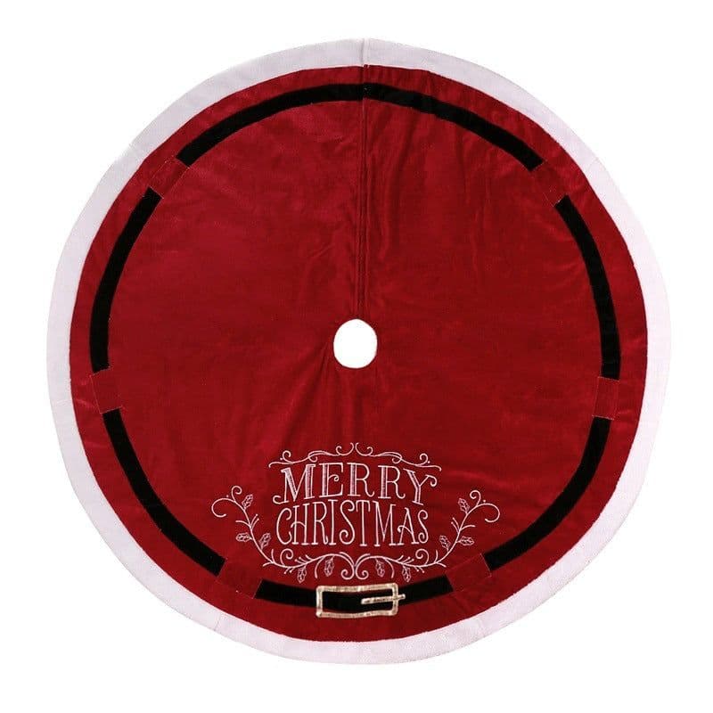image-Red Velvet Cloth Christmas-tree Skirt
