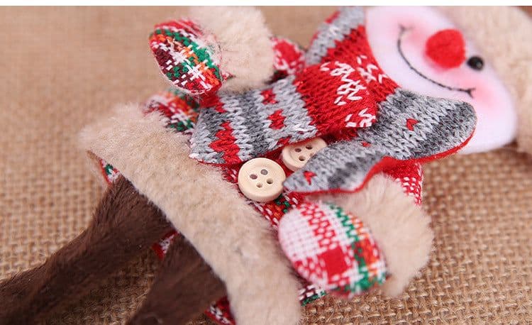 image-Christmas Tree Ornaments Doll Plaid Cloth Pendant