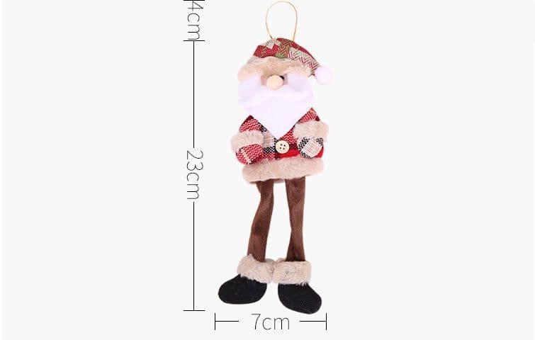 image-Christmas Tree Ornaments Doll Plaid Cloth Pendant