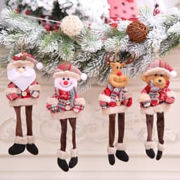 image-Christmas Tree Ornaments Doll Plaid Cloth Pendant