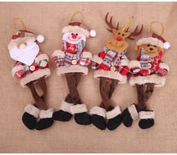 image-Christmas Tree Ornaments Doll Plaid Cloth Pendant