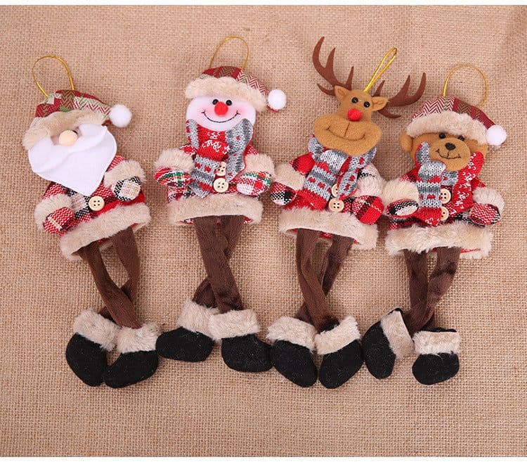 image-Christmas Tree Ornaments Doll Plaid Cloth Pendant