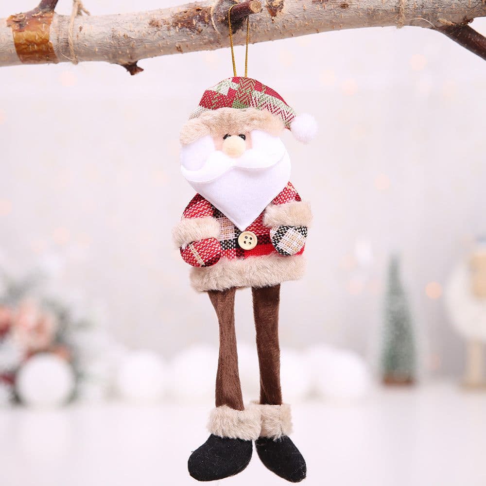 image-Christmas Tree Ornaments Doll Plaid Cloth Pendant