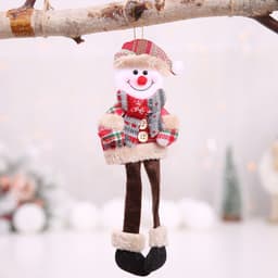 image-Christmas Tree Ornaments Doll Plaid Cloth Pendant