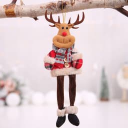 image-Christmas Tree Ornaments Doll Plaid Cloth Pendant