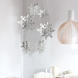 image-6 Pcs Set Cardboard 3D Hollow Snowflake Hanging Ornaments New Year's Christmas Decorations For Home Party Decoration