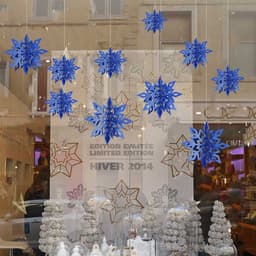 image-6 Pcs Set Cardboard 3D Hollow Snowflake Hanging Ornaments New Year's Christmas Decorations For Home Party Decoration