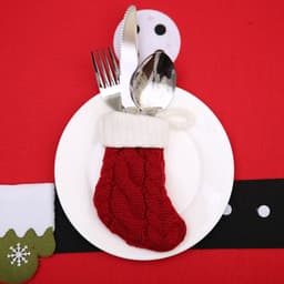 image-Christmas Tableware Xmas Fork Bags Dinner Cutlery Holder Pocket