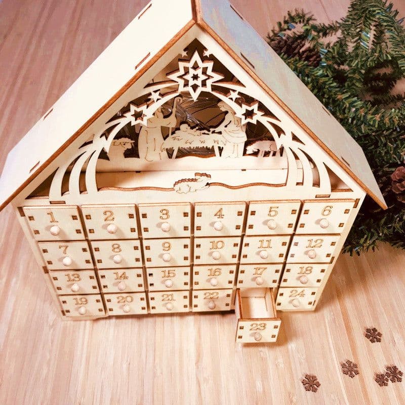 image-DIY wooden calendar Christmas gift box