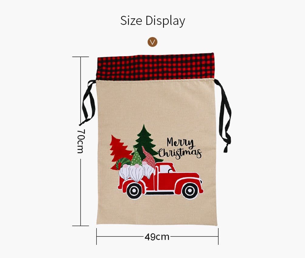 image-Christmas ornament forest old man car gift bag