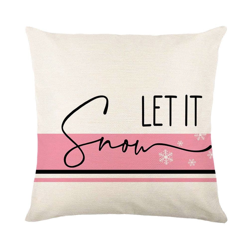image-Christmas Pillow Cover Linen Letter Printing