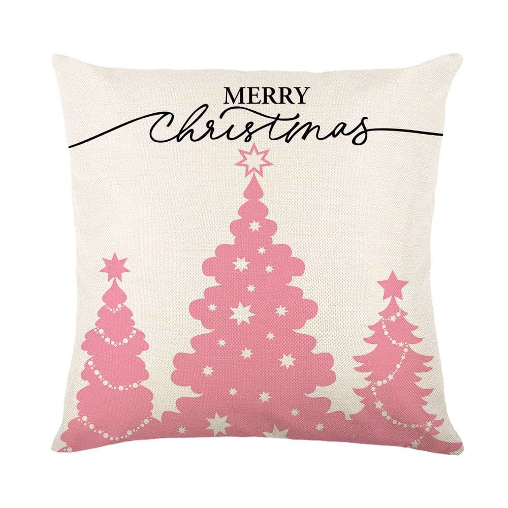 image-Christmas Pillow Cover Linen Letter Printing