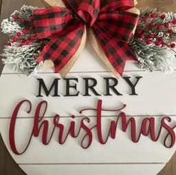 image-Christmas Wooden Board Garland Doorplate Decorations