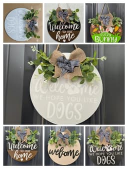 image-Christmas Wooden Board Garland Doorplate Decorations