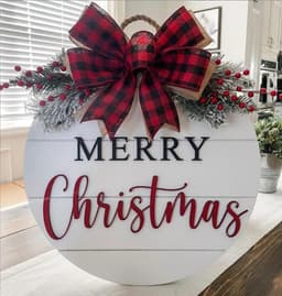 image-Christmas Wooden Board Garland Doorplate Decorations
