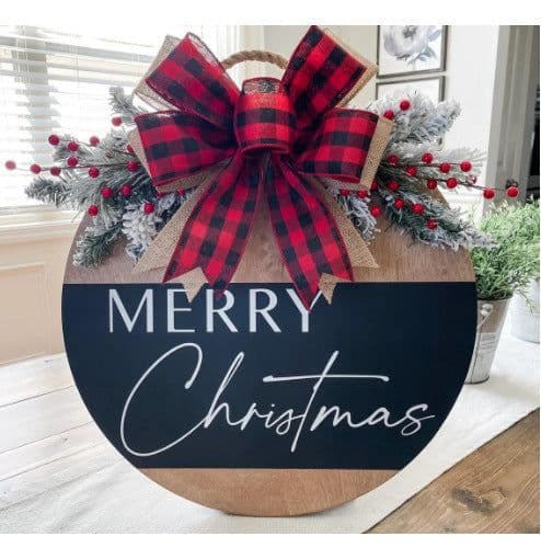 image-Christmas Wooden Board Garland Doorplate Decorations
