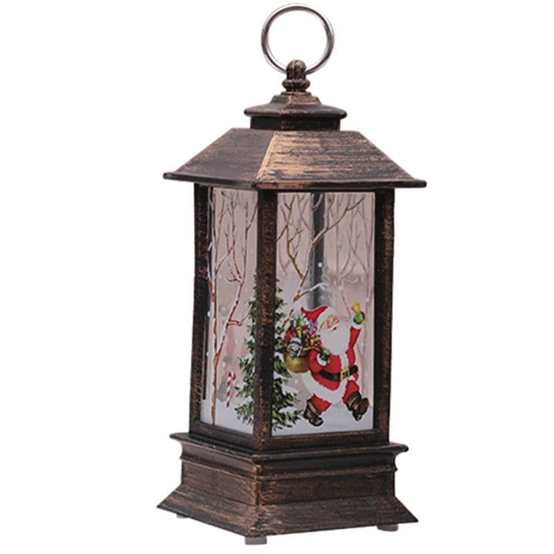 image-Christmas Flame Storm Lantern Elderly Decoration LED Luminous Ornaments Candlestick Lamp