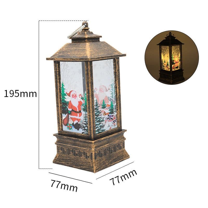 image-Christmas Flame Storm Lantern Elderly Decoration LED Luminous Ornaments Candlestick Lamp