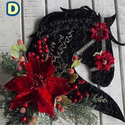image-Horse Head Garland Christmas Decoration With Balls
