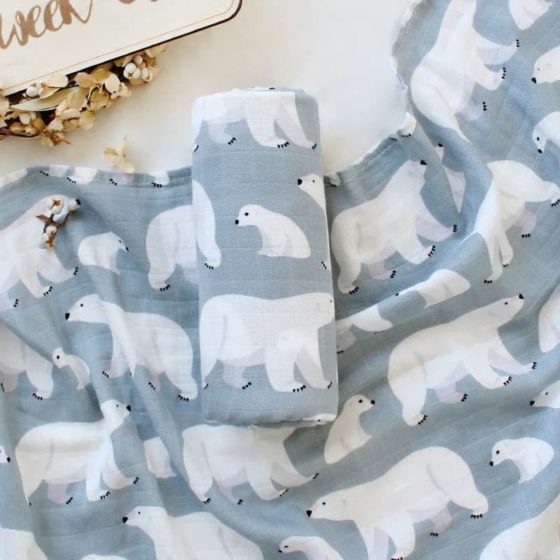 image-Organic cotton cloth baby swaddled baby blanket