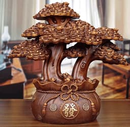 image-Lucky Money Tree Decoration Lucky Tree Home Living Room Wine Cabinet Bar Counter Decoration Crafts
