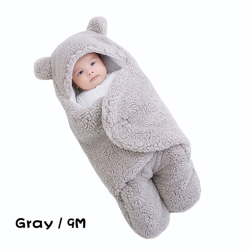 image-Winter Baby Sleeping Bag Bear Nap Printed Sleeping Bag, Suitable For Babies Aged 0-10 Months, Soft Nap Mat With Removable Pillow