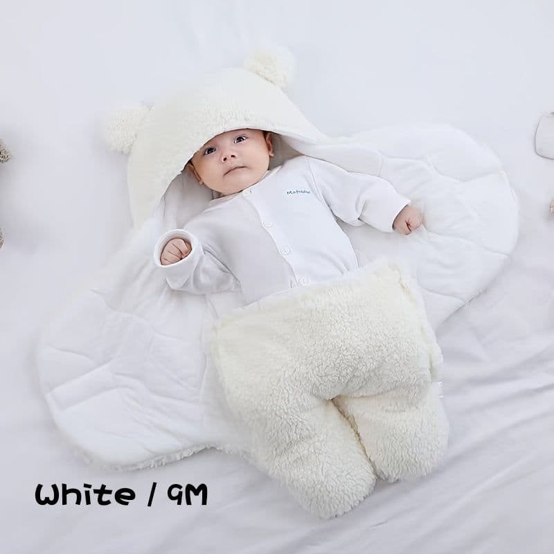 image-Winter Baby Sleeping Bag Bear Nap Printed Sleeping Bag, Suitable For Babies Aged 0-10 Months, Soft Nap Mat With Removable Pillow