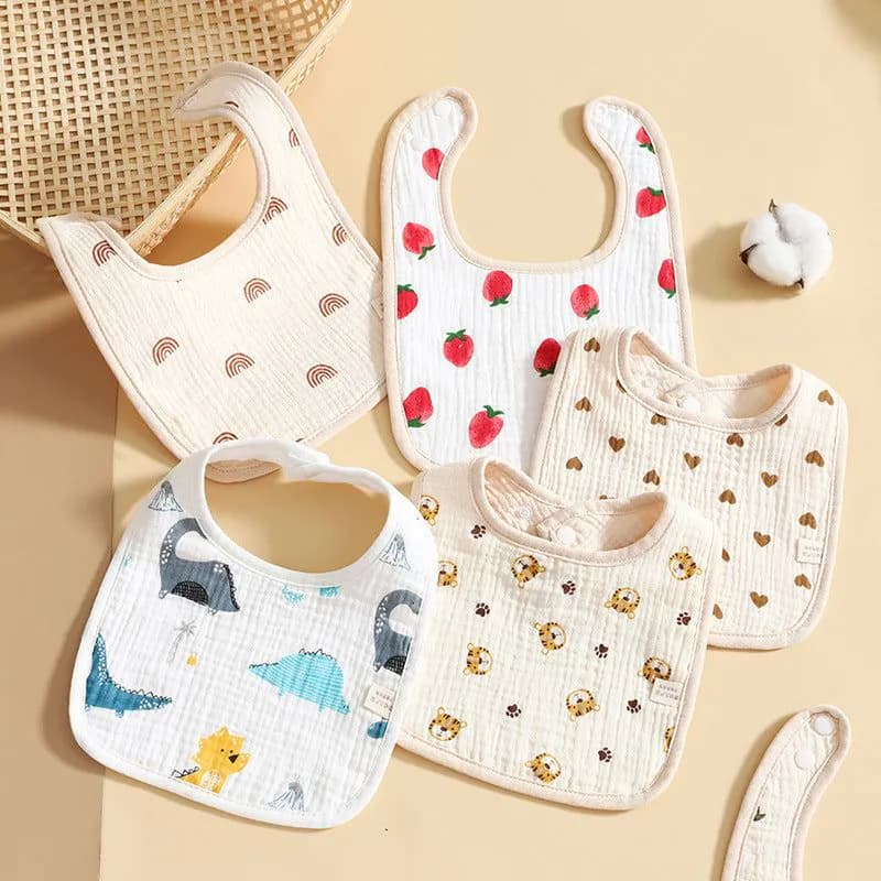 image-Pure Cotton Six-layer Gauze Baby U-shaped Bib