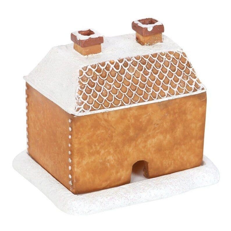 image-Christmas Snow Top Resin Ginger Cake Cottage Incense Burner