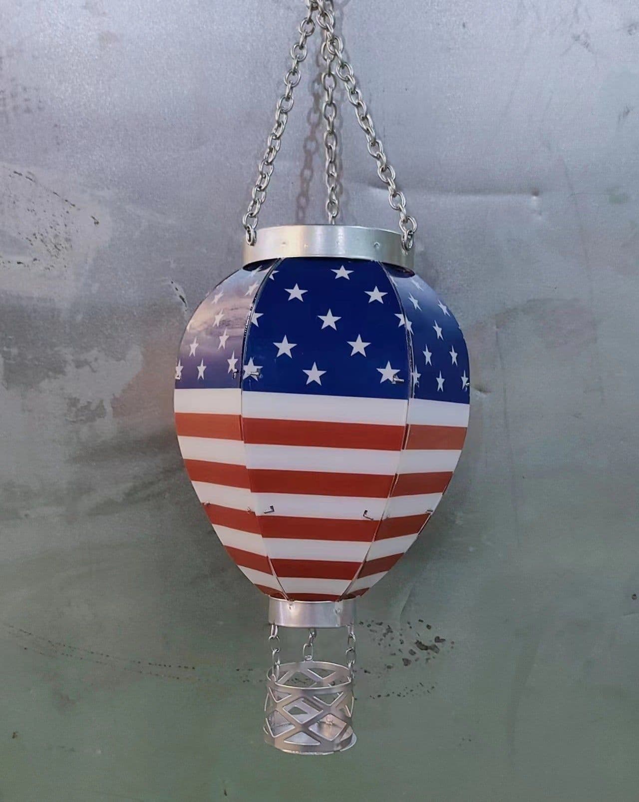 image-Christmas Solar Hot Air Balloon Lantern Outdoor Decoration