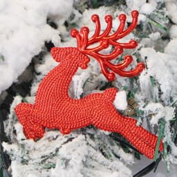 image-Christmas Decorations 681013cm Electroplated Hemp Dot Christmas Elk Christmas Tree Pendant Gold And Silver Red R'deer