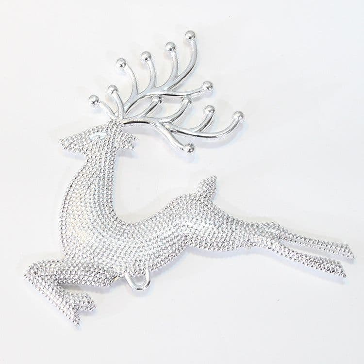 image-Christmas Decorations 681013cm Electroplated Hemp Dot Christmas Elk Christmas Tree Pendant Gold And Silver Red R'deer