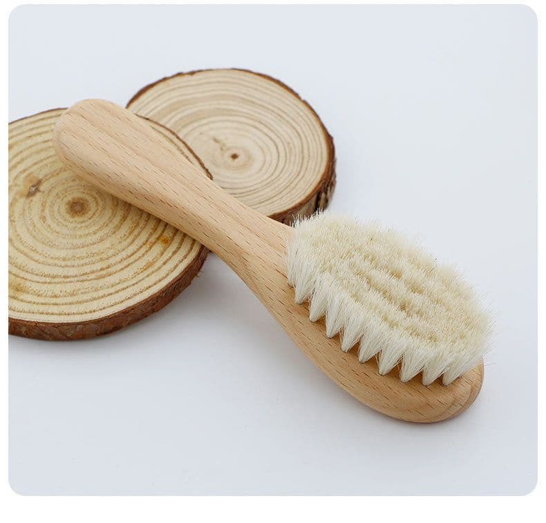 image-Baby Wool Brush Set, Baby Shower, Scrubbing Brush, Shower Comb