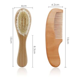 image-Baby Wool Brush Set, Baby Shower, Scrubbing Brush, Shower Comb