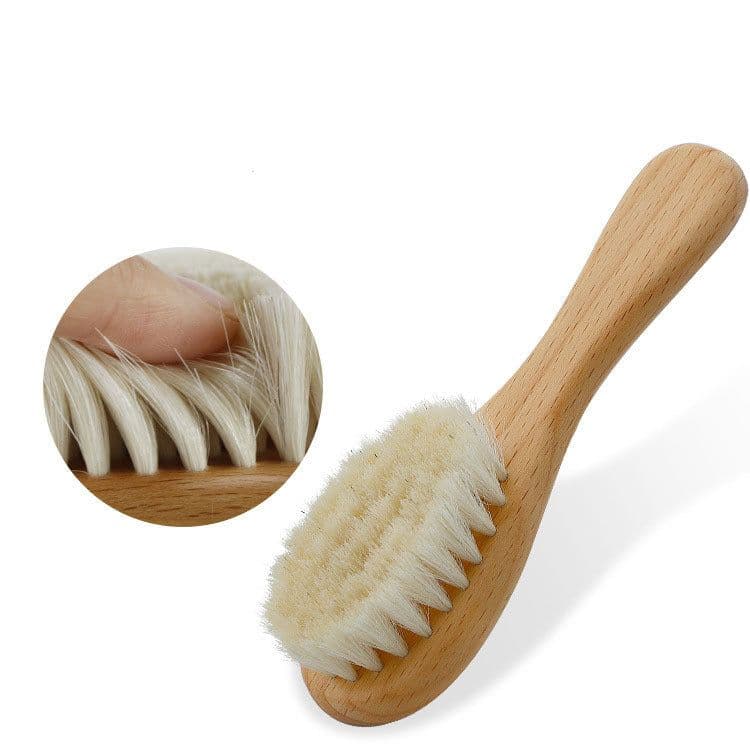 image-Baby Wool Brush Set, Baby Shower, Scrubbing Brush, Shower Comb