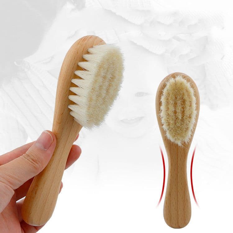 image-Baby Wool Brush Set, Baby Shower, Scrubbing Brush, Shower Comb