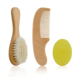 image-Baby Wool Brush Set, Baby Shower, Scrubbing Brush, Shower Comb