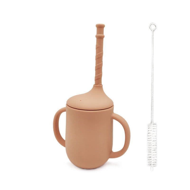 image-New Product Silicone Baby Drinking Cup With Straw Leak-proof And Drop-proof