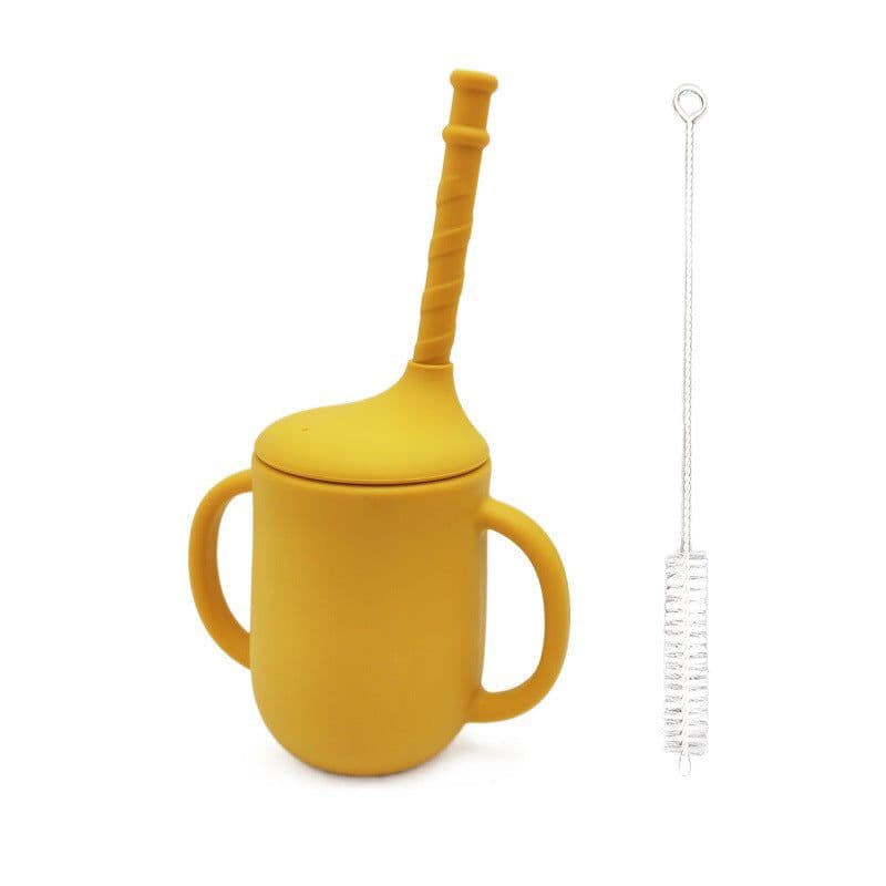 image-New Product Silicone Baby Drinking Cup With Straw Leak-proof And Drop-proof