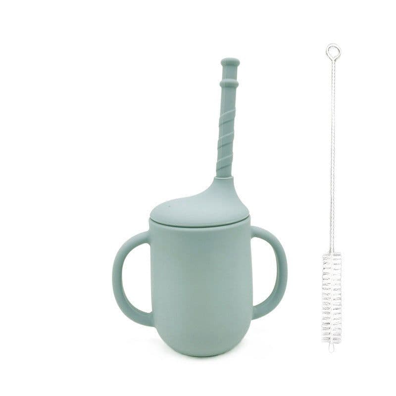 image-New Product Silicone Baby Drinking Cup With Straw Leak-proof And Drop-proof