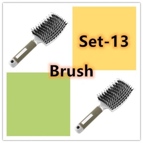 image-Bristle Hair Brush - Detangler Massage Comb