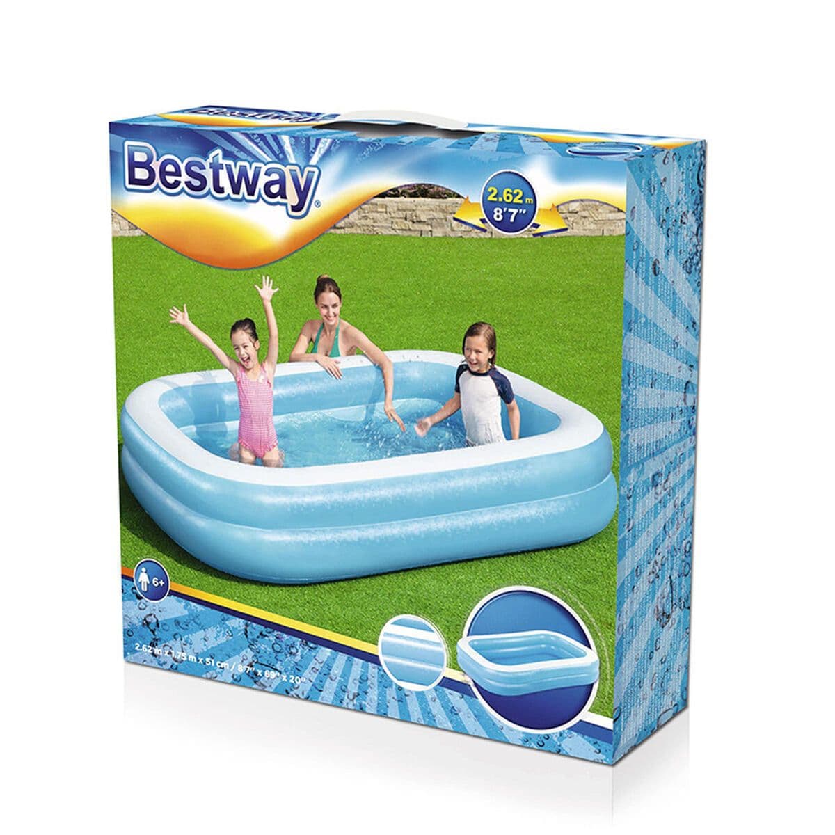 image-Inflatable Paddling Pool for Children Bestway Multicolour 262 x 175 x 51 cm