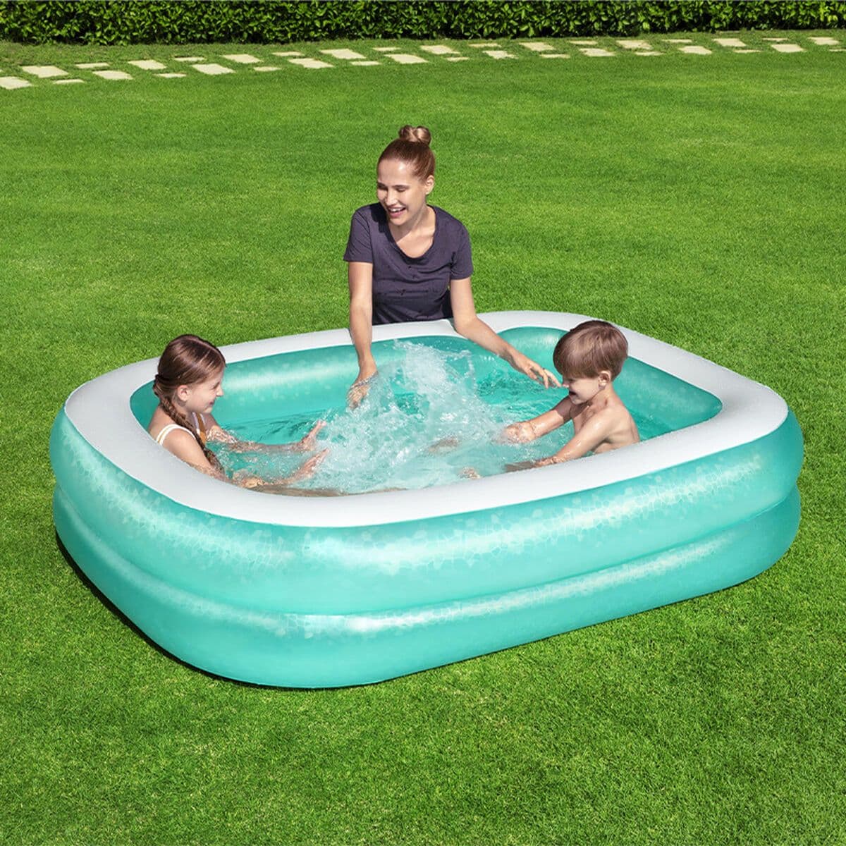 image-Inflatable Paddling Pool for Children Bestway Multicolour 201 x 150 x 51 cm