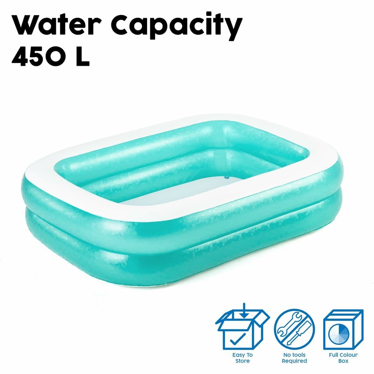 image-Inflatable Paddling Pool for Children Bestway Multicolour 201 x 150 x 51 cm