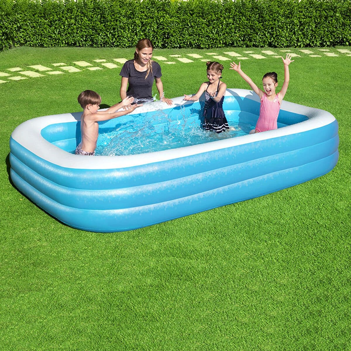 image-Inflatable Paddling Pool for Children Bestway Multicolour 305 x 183 x 56 cm