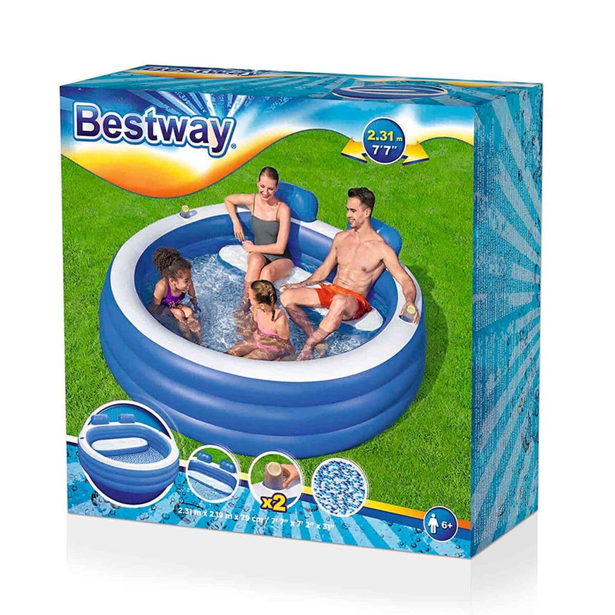 image-Bestway Inflatable Family Pool 231x219x79 +6 Years Garden 54422