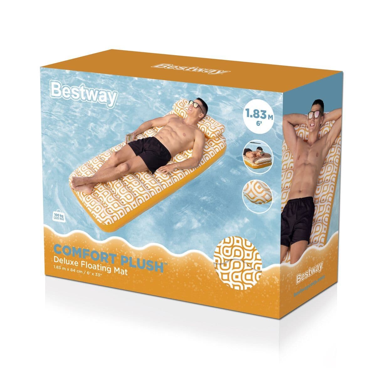 image-Bestway Inflatable Mattress Waterproof Deluxe 183x84 cm Beach & Pool 43836