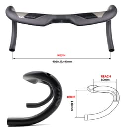 image-Wei Bike Bent Handlebar Road Bike Matt Carbon Fiber Handlebar