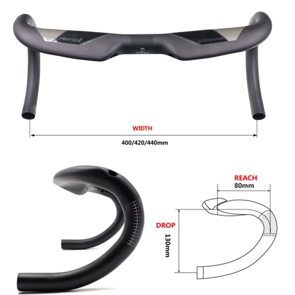 image-Wei Bike Bent Handlebar Road Bike Matt Carbon Fiber Handlebar